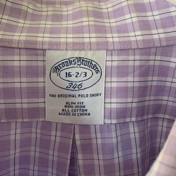 Brooks brothers purple plaid shirt - Picture 2 of 5